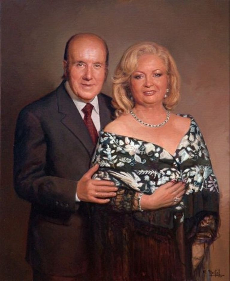 Chiquito de la Calzada y su esposa