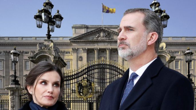 El Rey Felipe y la Reina Letizia en Londres, rígido luto y pocos gestos