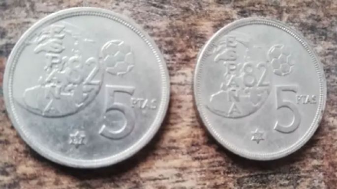 Descubre el error en la distinguida moneda de 5 pesetas del mundial del '82 que le da este valor