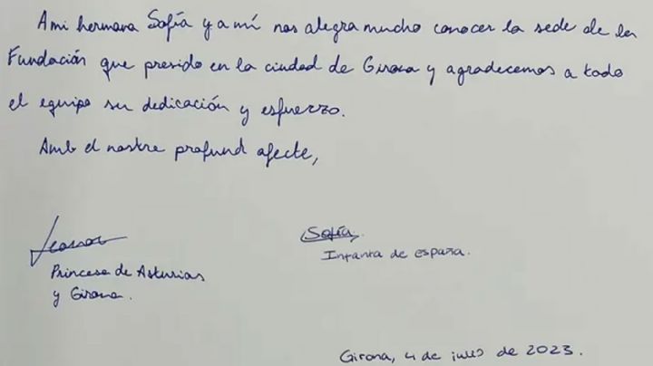 El estudio grafológico de la nota de la Princesa Leonor en Girona arroja resultados deslumbrantes